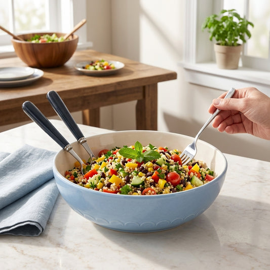 qvxzjm Powder Blue Ceramic Pasta Bowl