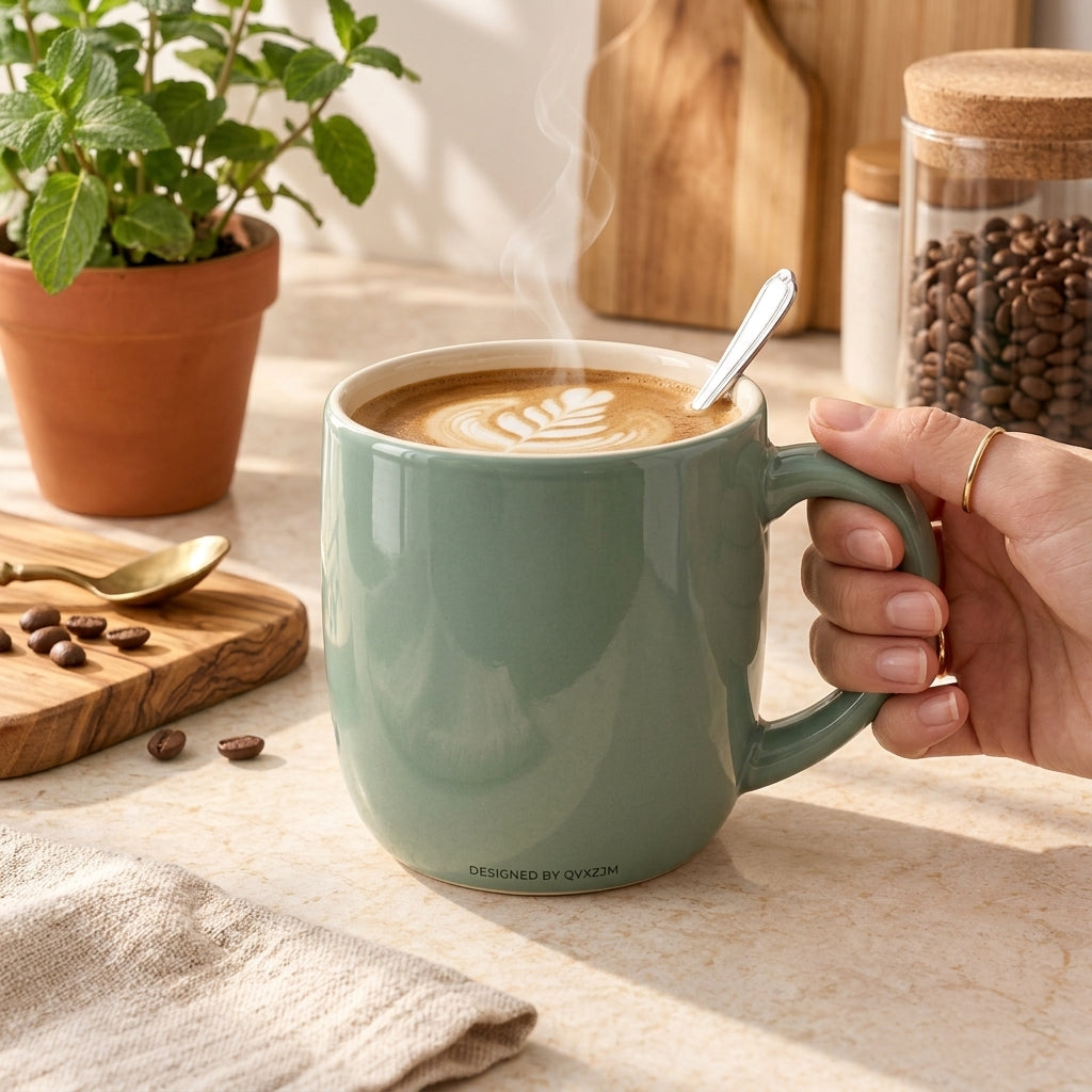 qvxzjm Sage Green Ceramic Mug