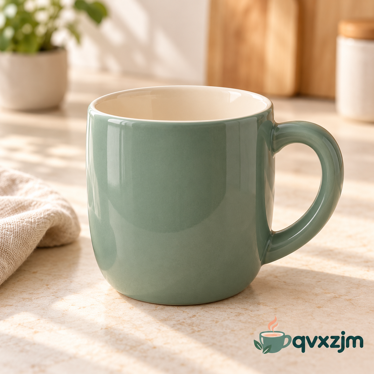 qvxzjm Sage Green Ceramic Mug