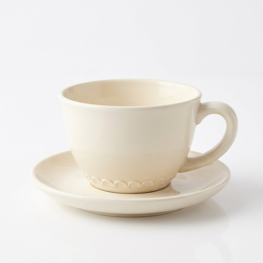 qvxzjm Powder Blue Ceramic Cup & Saucer