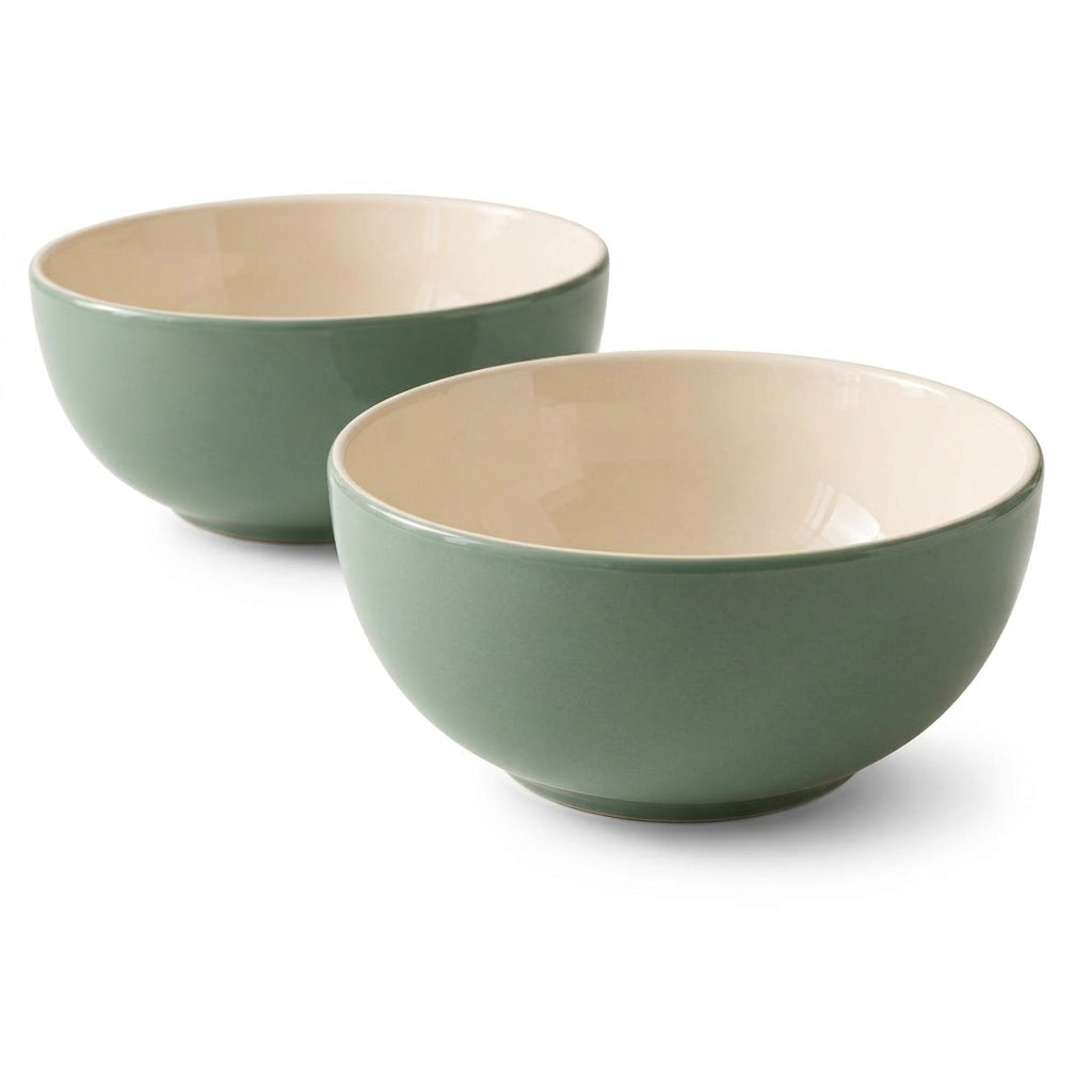 qvxzjm Sage Green Ceramic Bowls, Set of 2