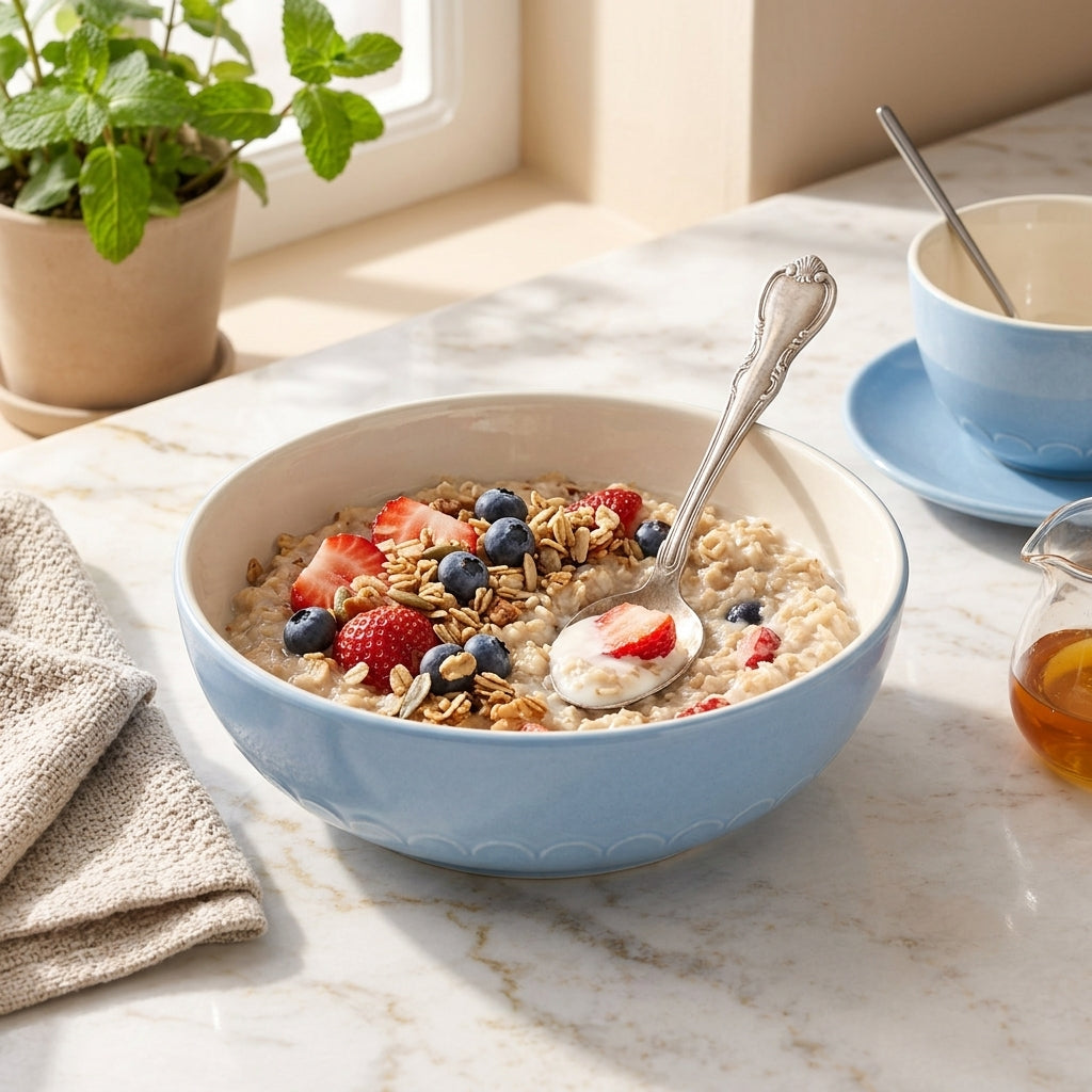 qvxzjm Powder Blue Ceramic Pasta Bowl