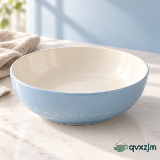 qvxzjm Powder Blue Ceramic Pasta Bowl